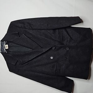 CPU  Central Park International black pure wool thick warm jacket coat sz 8